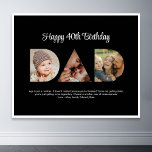Dad Photo Collage Cutout Father's Day Birthday Poster<br><div class="desc">Celebrate the special moments with your father with this Dad Photo Collage design. This customizable design is perfect for creating a personalized and heartfelt gift for Father's Day and Birthday celebration. Craft a beautiful collage with the word DAD, featuring cherished moments, creating a visual journey of the precious memories you've...</div>
