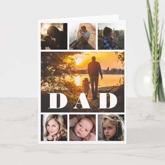 Dad Photo Collage Father's Day Card (Front)