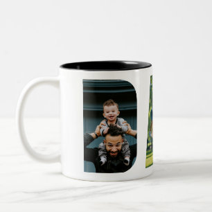 Dad Photo Collage Fathers Day  Two-Tone Coffee Mug