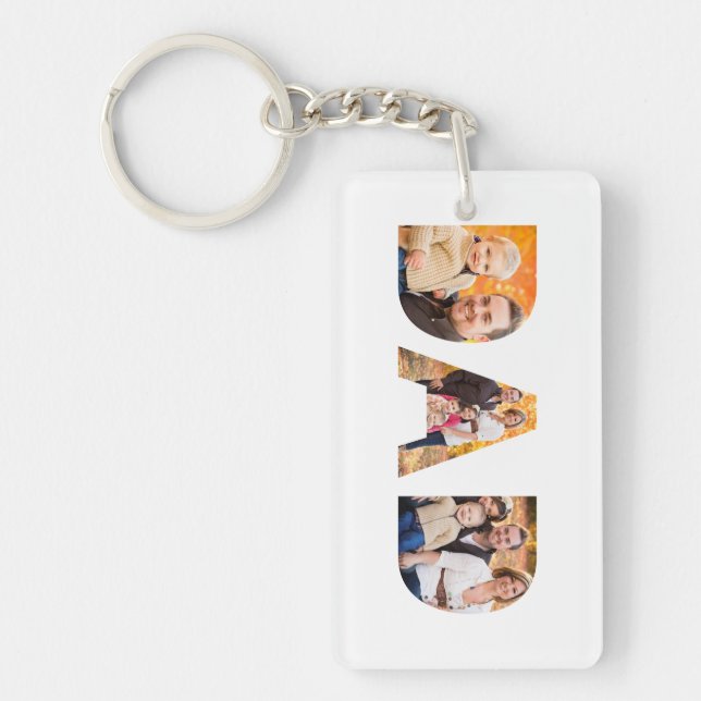 Dad Photo Collage Keychain (Front)