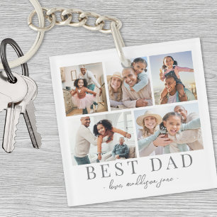 Dad Photo Collage Keychain