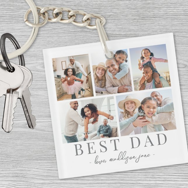 Dad Photo Collage Keychain (Dad Photo Collage Keychain)