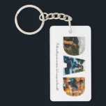 Dad Photo Collage Keychain for Father's day<br><div class="desc">This is a keychain with a photo collage that spells out the word DAD along with a custom message. This is the perfect gift for dad for father’s day,  his birthday or Christmas.</div>