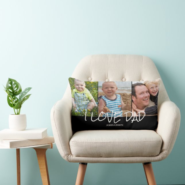 Dad Photo Collage  Lumbar Pillow (Chair)