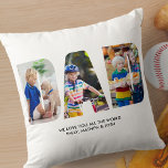 DAD Photo Collage Picture Letter Cutout Throw Pillow<br><div class="desc">DAD photo pillow, personalized with up to 6 of your favourite photos and your custom message(s). (You can choose whether to have the same on the front and back or, to have different photos and wording on each side). This design has photo letter cutout typography forming the word "DAD" and...</div>