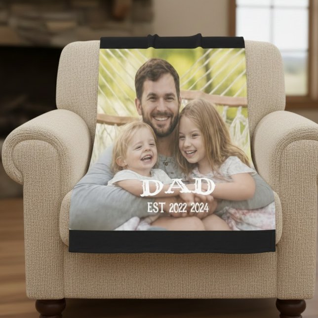 Dad Photo Established Fleece Blanket (Creator Uploaded)