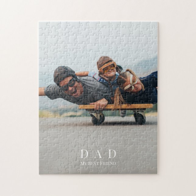 Dad Photo Family Minimalist Custom Puzzle (Vertical)