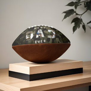 DAD Photo Frame Green Camouflage Pattern & Leather Football
