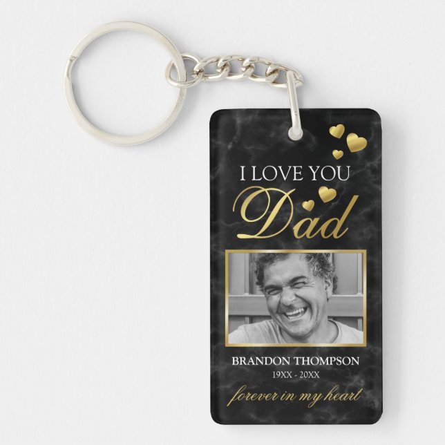 Dad Photo Memorial Keychain (Front)