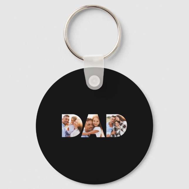 Dad Photo Modern Tygraphy Child Gift T Shirt  Keychain (Front)