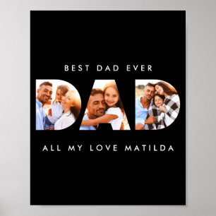 Dad Photo Modern Tygraphy Child Gift T Shirt  Poster