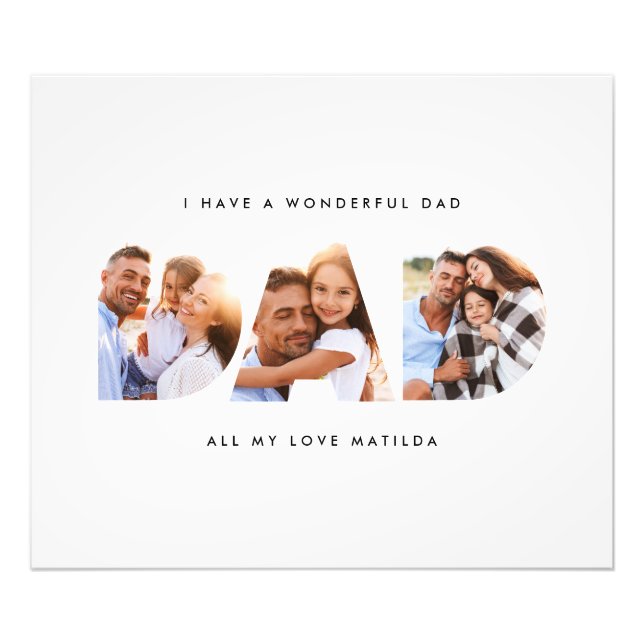 Dad photo modern typography child gift (Front)