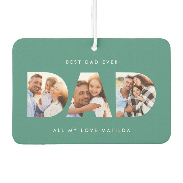 Dad photo modern typography child gift air freshener (Front)