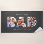 Dad photo modern typography child gift beach towel<br><div class="desc">Dad multi photo modern typography child gift. Ideal fathers day,  birthday or christmas gift. Colours can be changed.</div>