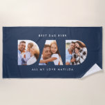 Dad photo modern typography child gift beach towel<br><div class="desc">Dad multi photo modern typography child gift. Ideal fathers day,  birthday or christmas gift. Colours can be changed.</div>