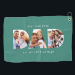 Dad photo modern typography child gift golf towel<br><div class="desc">Dad multi photo modern typography child gift. Ideal fathers day,  birthday or christmas gift. Colours can be changed.</div>