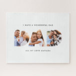 Dad photo modern typography child gift  jigsaw puzzle<br><div class="desc">Dad multi photo modern typography child gift. Ideal fathers day,  birthday or christmas gift. Colours can be changed.</div>
