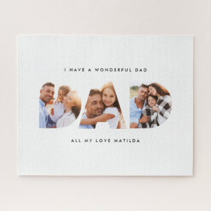 Dad photo modern typography child gift  jigsaw puzzle