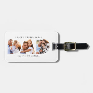 Dad photo modern typography child gift luggage tag