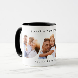 Dad photo modern typography child gift mug