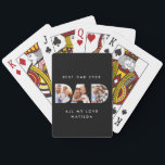 Dad photo modern typography child gift playing cards<br><div class="desc">Dad multi photo modern typography child gift. Ideal fathers day,  birthday or christmas gift. Colours can be changed.</div>
