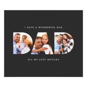 Dad photo modern typography child gift print