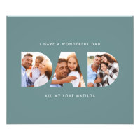Dad photo modern typography child gift