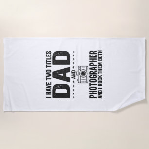 Dad Photographer Vintage Engraving Shirt Design_1 Beach Towel