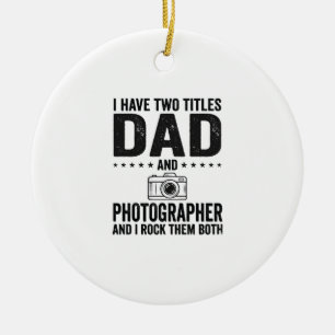 Dad Photographer Vintage Engraving Shirt Design_1 Ceramic Ornament