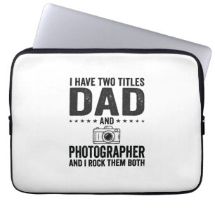 Dad Photographer Vintage Engraving Shirt Design_1 Laptop Sleeve
