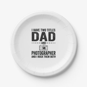 Dad Photographer Vintage Engraving Shirt Design_1 Paper Plate