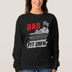 Dad Pit Crew Car Racing Chequered Flag Racer Party Sweatshirt