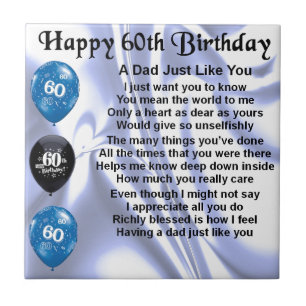 Dad Poem  60th Birthday Tile