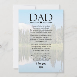 Dad Poem Father's Day Personalized Holiday Card