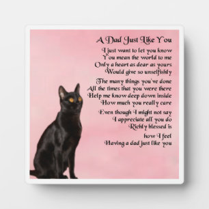 Dad  Poem Plaque  -  Black Cat  Design