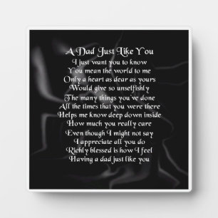Dad  Poem Plaque  -  Black Silk  Design