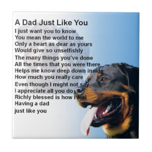 Dad Poem - Rottweiler Design Tile