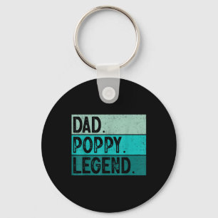 Dad Poppy Legend - Vintage Distressed Bold Poppy G Keychain