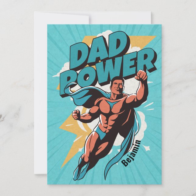 Dad Power Personalized Father's Day Card (Front)