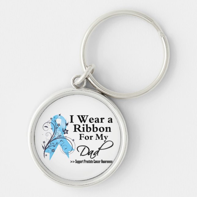 Dad Prostate Cancer Ribbon Keychain (Front)