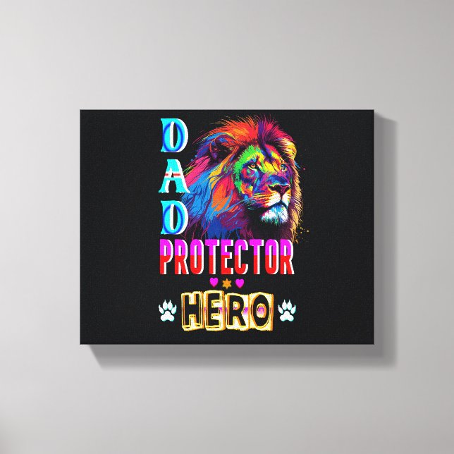 Dad Protector Hero Canvas Print (Front)