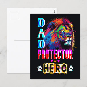 Dad Protector Hero Holiday Postcard