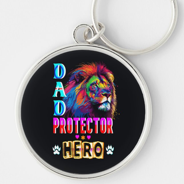Dad Protector Hero Keychain (Front)