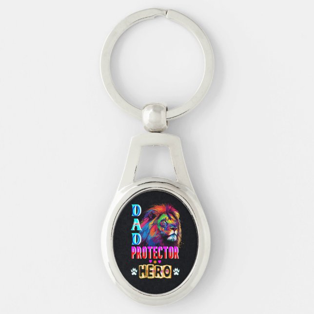 Dad Protector Hero Keychain (Front)