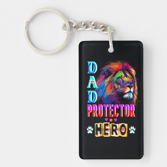 Dad Protector Hero Keychain (Front)