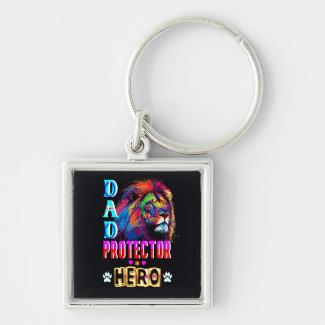 Dad Protector Hero Keychain (Front)