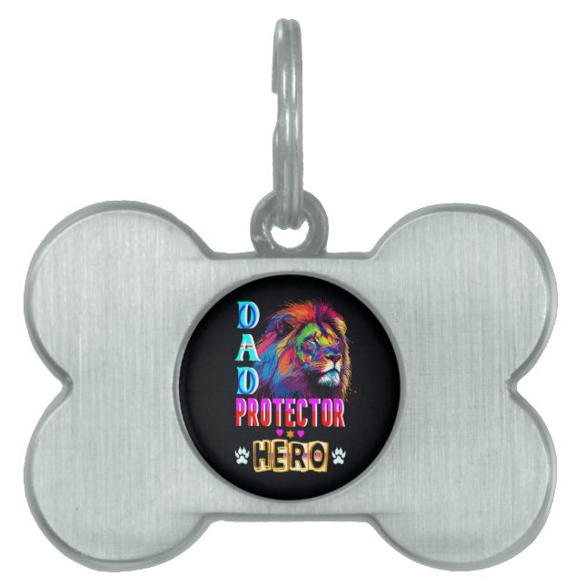 Dad Protector Hero Pet ID Tag (Front)