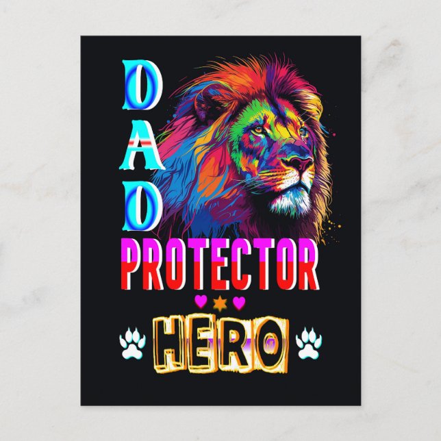 Dad Protector Hero Postcard (Front)