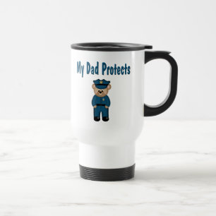 Dad Protects Policeman Bear Travel Mug