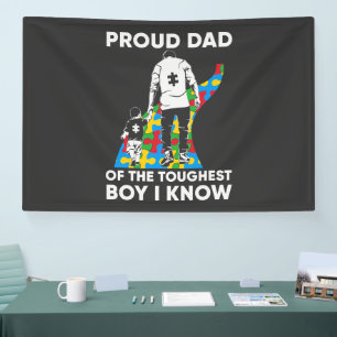 Dad Puzzle Autism Awareness Gift for Birthday Banner